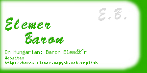 elemer baron business card